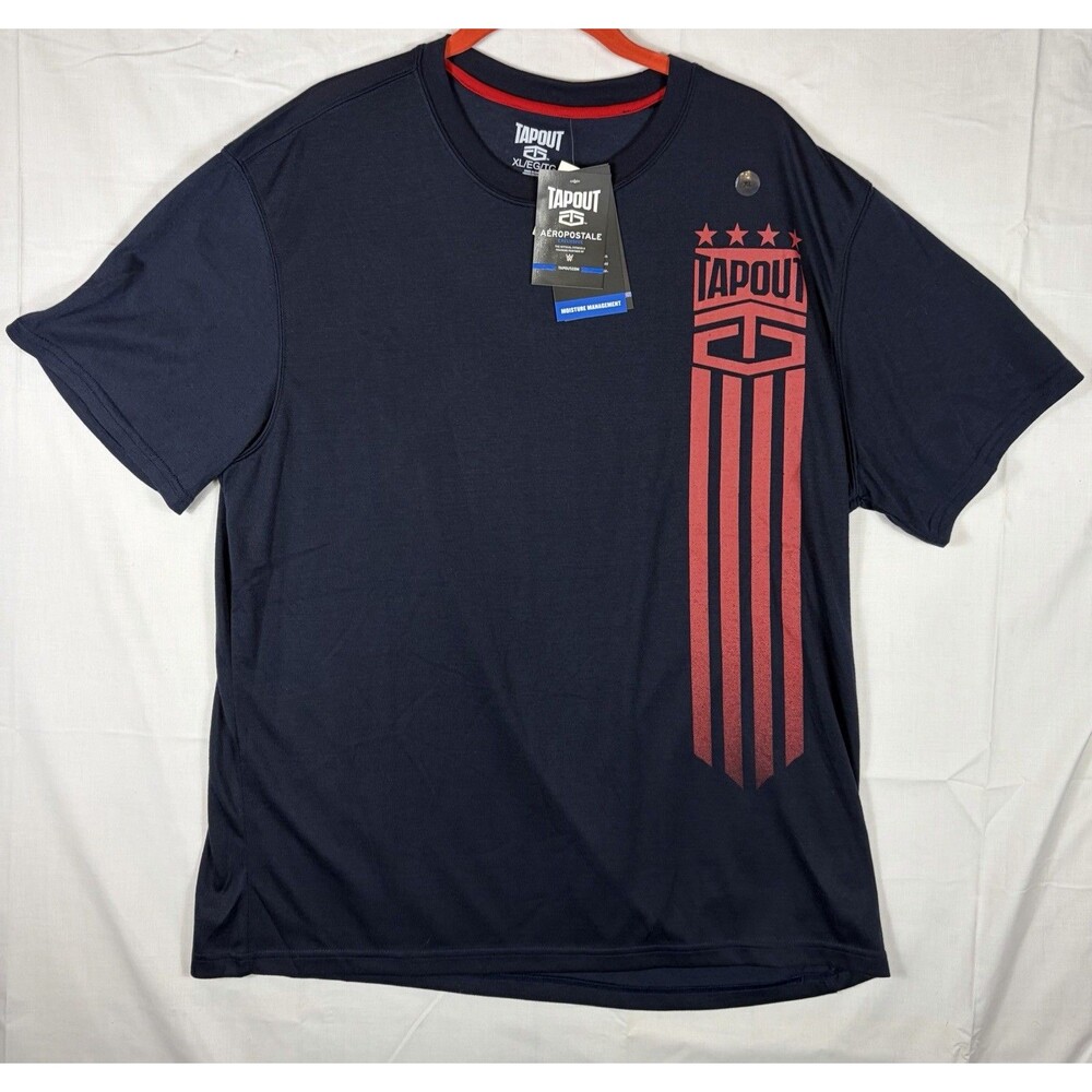 Tapout X Aeropostale Moisture Management S/S T-Shirt Navy Blue Men’s XL NWT